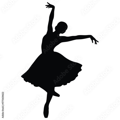 Ballerina Silhouette in Elegant Pose ballet dancer