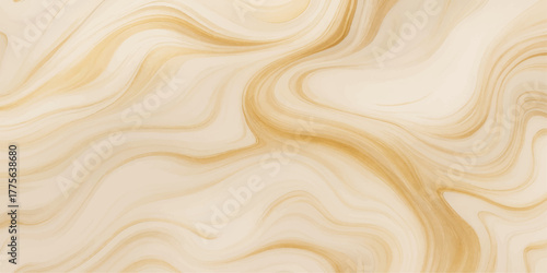 Golden abstract wood texture pattern with flowing cream silk and soft cloth curves