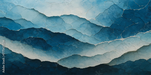 Blue sky cloud grunge texture with an old paper background and a torn design pattern