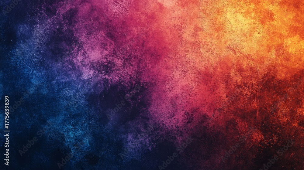 Obraz premium Grainy gradient background dark blue purple orange black abstract noisy texture poster backdrop banner header cover design