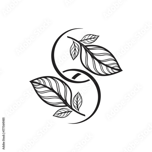 A refined monogram symbol logo vector where two background