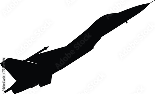 Silhouette of a fighter jet airplane in flight aircraft, airplane, jet, fighter, aircraft, aviation, silhouette, black, white, sky, flight, speed, power, military, warplane, jetfighter, aerodynamics, 