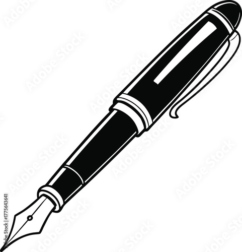 fountain pen isolated on white