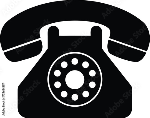 Conference Phone Silhouette Vector Art Illustration