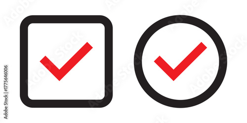 Check mark icon set. tick mark icon. Check box icon with correct sign. approval symbol. Check list circle frame. Check marks for approved, yes, right, accept, confirmation, agreement and more icons. 