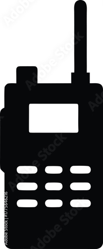 Walkie Talkie Silhouette Vector Art Illustration