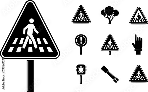 set of A person walking or walk sign flat vector icon for apps and websites on white background 
