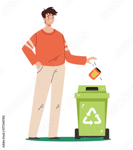 Trash throw litter garbage recycle waste drop concept. Vector graphic design illustration element