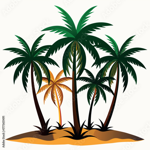 set of palm trees