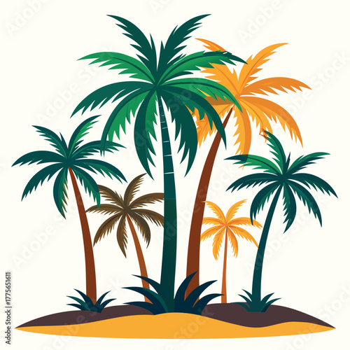set of palm trees