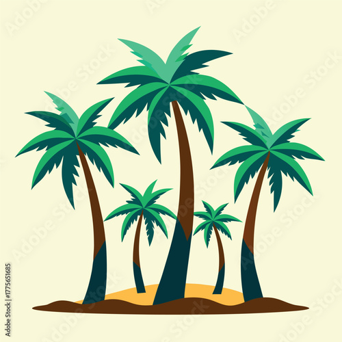 set of palm trees