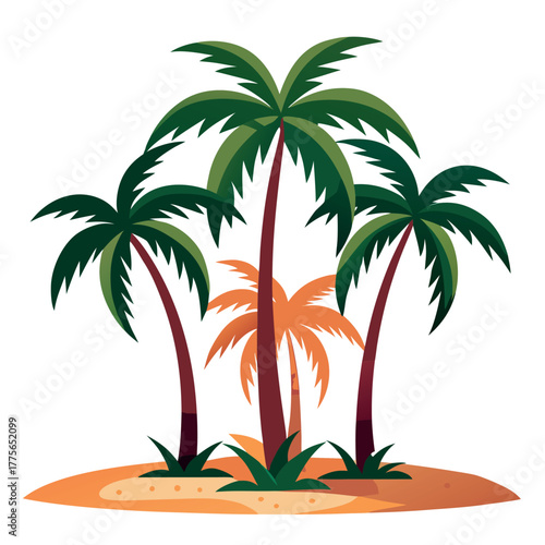 set of palm trees