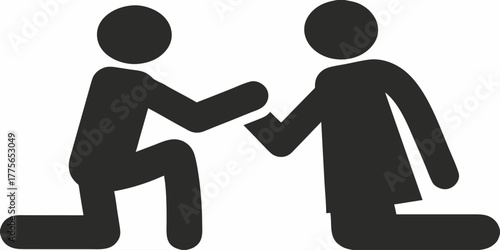 Offering support and kindness, helping hand concept, vector design, reaching out to a friend in need, empathy and compassion, encouragement, assistance