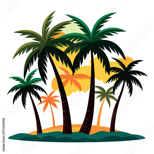 set of palm trees