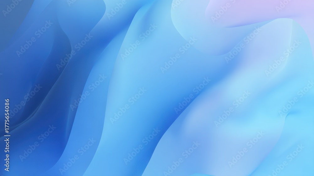 Obraz premium A soft blue abstract background with flowing curves and gradients, creating a serene and calming atmosphere with a blend of light tones.