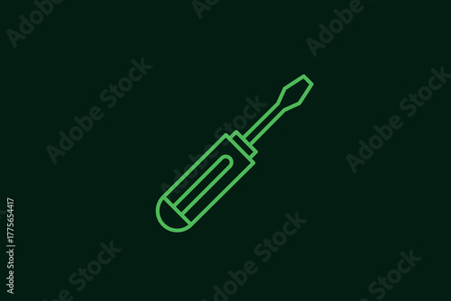 screwdriver illustration in flat style design. Vector illustration.	