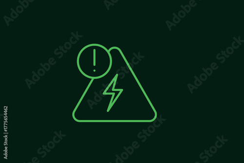 current warning illustration in flat style design. Vector illustration.	