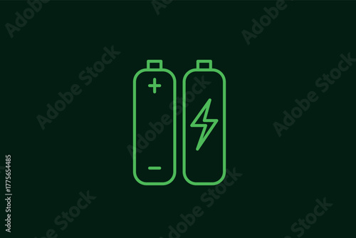 batteries illustration in flat style design. Vector illustration.	