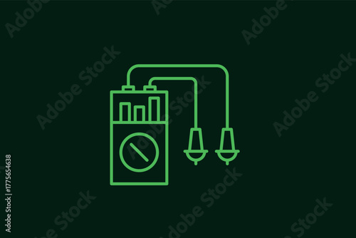 electric current measurement illustration in flat style design. Vector illustration.	