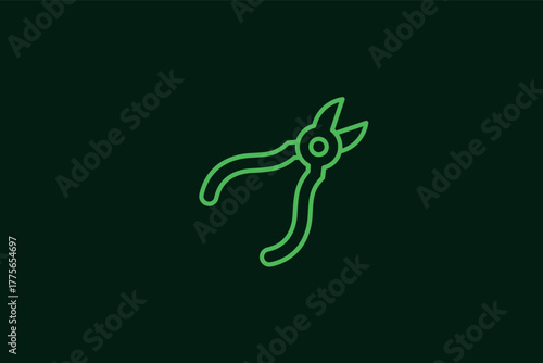 nippers illustration in flat style design. Vector illustration.	