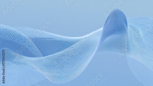 This artwork features flowing abstract lines in light blue, creating a fluid and dynamic composition. Perfect for modern design projects.