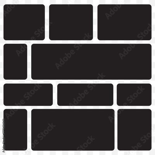 Bento grid vector square layouts. Geometric tiles pattern for photo collage, website layout, etc. Modern Abstract Bento Grid Icons Set – Clean Vector Layouts
On Transparent Background. EPS 10.