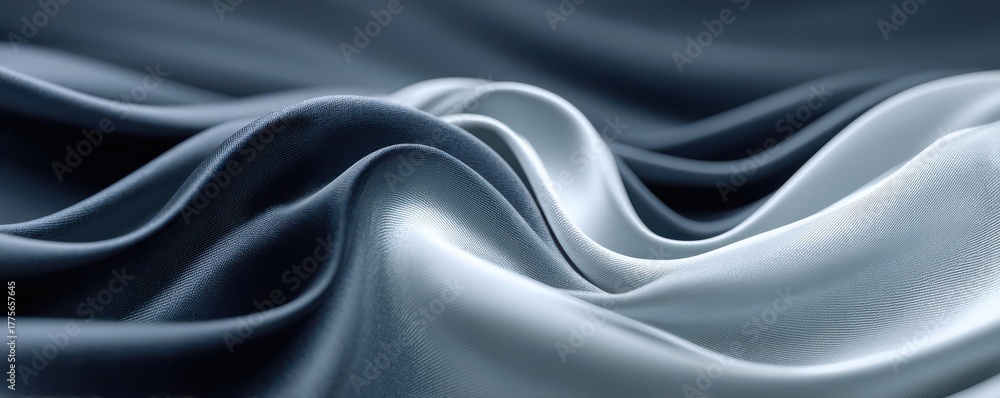 Obraz premium Flowing abstract waves in blue and white creating a calming effect