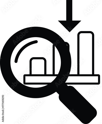 Black Credit Risk Analysis Icon for Finance and Business Data Evaluation