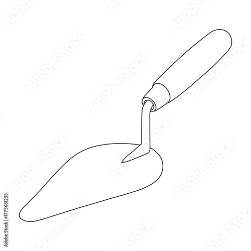 Brick Trowel line art vector design. Brick Trowel outline illustration design.