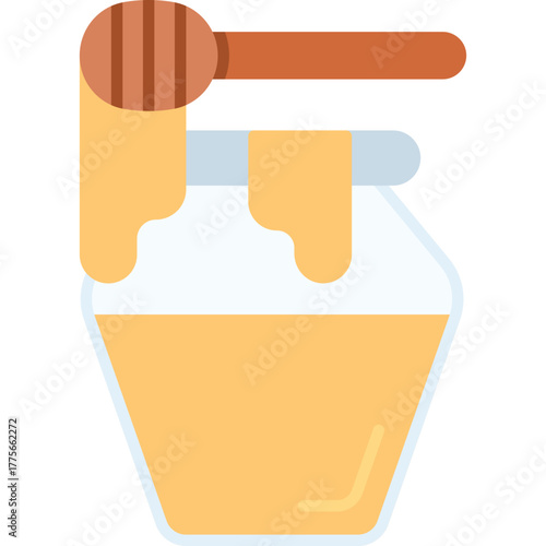 Honey Jar vector icon. Food and beverage icon flat style. perfect use for logo, presentation, website, and more. modern icon design color style