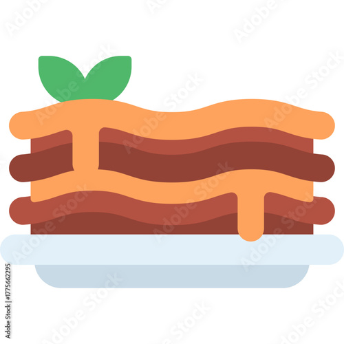 Lasagna vector icon. Food and beverage icon flat style. perfect use for logo, presentation, website, and more. modern icon design color style