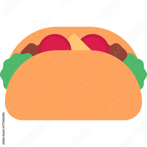 Taco vector icon. Food and beverage icon flat style. perfect use for logo, presentation, website, and more. modern icon design color style