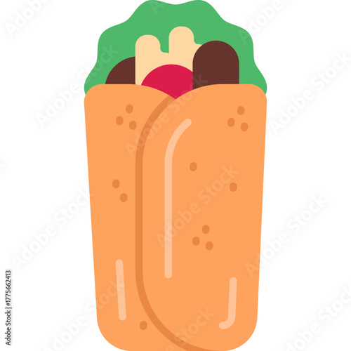 Burrito vector icon. Food and beverage icon flat style. perfect use for logo, presentation, website, and more. modern icon design color style