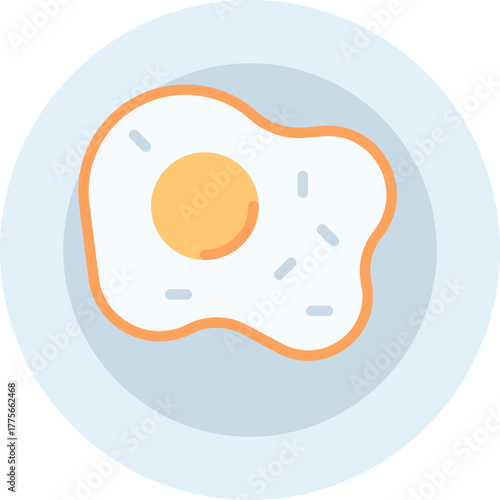 Fried Egg vector icon. Food and beverage icon flat style. perfect use for logo, presentation, website, and more. modern icon design color style
