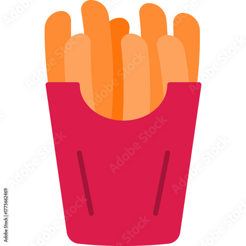 French Fries vector icon. Food and beverage icon flat style. perfect use for logo, presentation, website, and more. modern icon design color style