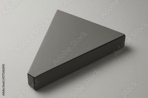 Triangular Pizza Slice Box Mockup – Matte Finish Single-Color Packaging for Branding