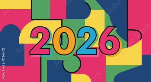 2026 A Colorful Puzzle of Years, a Vision of the Future, Bright and Bold for the New Era