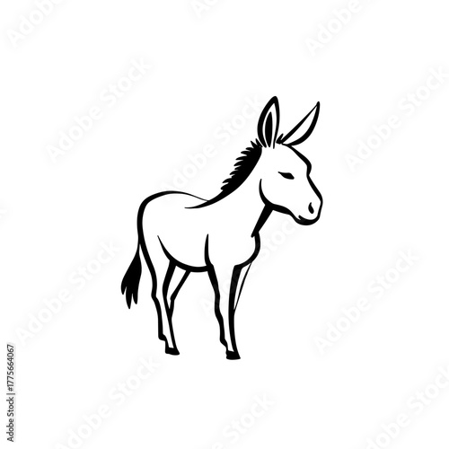 mule. mule simple black and white line art vector logo