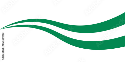 Nigeria flag with wavy ribbon design for patriotic and national celebration
