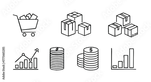 Multiple quantity outline icon vector