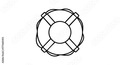 Life ring buoy outline icon vector