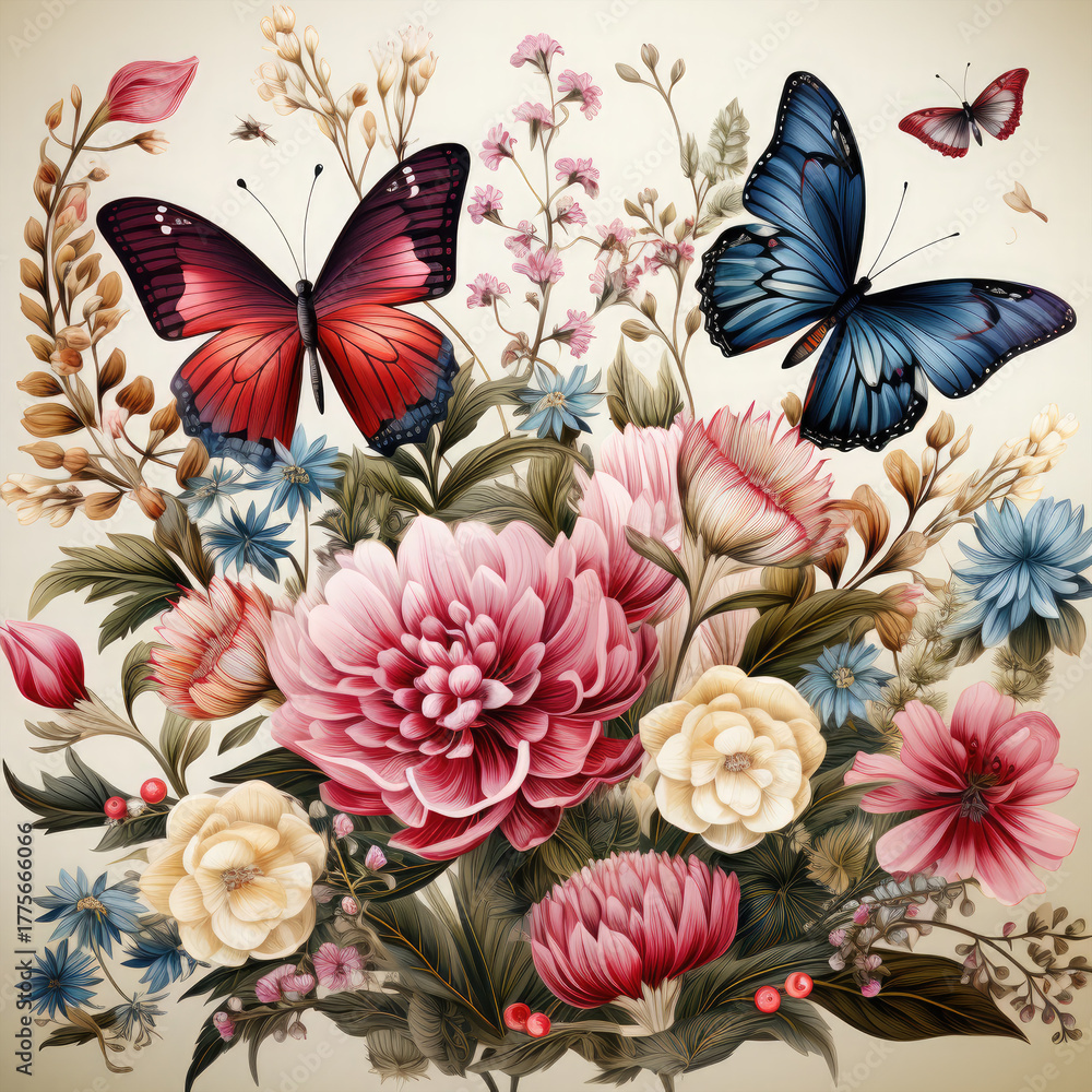Fototapeta premium Seamless Floral Background Art