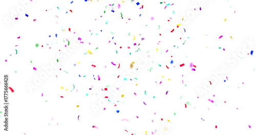 Photography PNG Confeti Failling Colorful Confetti against a White Background