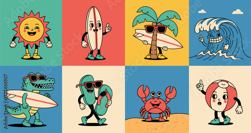 Summer vacation characters
