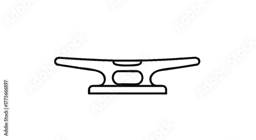 Marine horn cleat outline icon vector