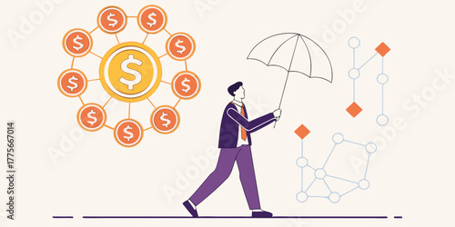 Financial risk management strategy for investment protection and security with insurance umbrella cover plan