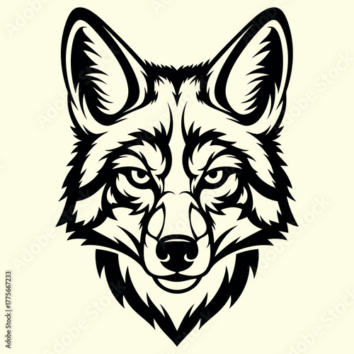 Stylized coyote illustration with natural elements