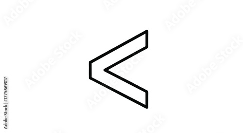 Less than sign outline icon vector