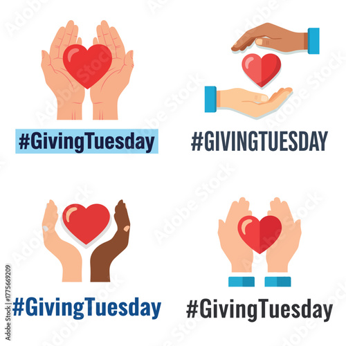 Hands holding red hearts symbolizing generosity for giving tuesday campaign