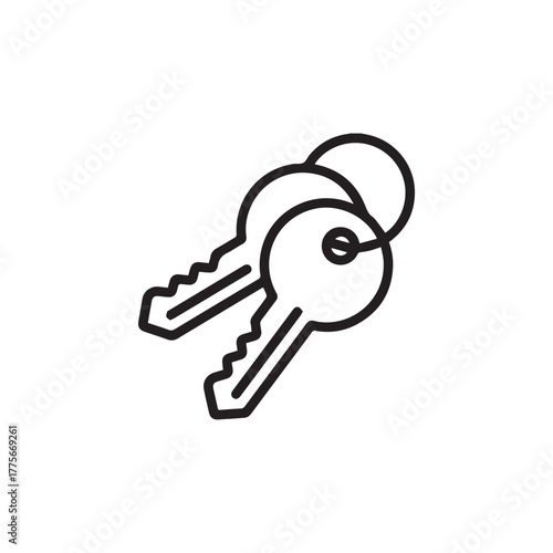 Keys Silhouette — Black Minimal Vector of House and Car Keys for Security, Access, and Lock Design Concepts